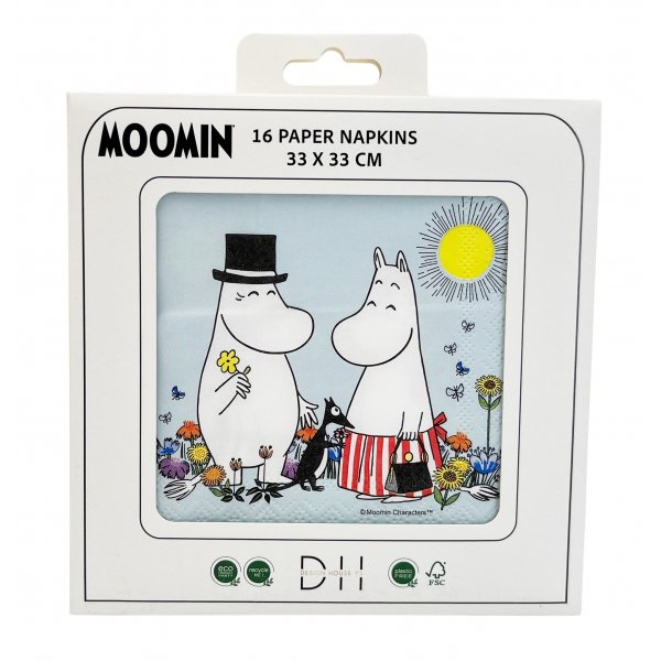 Servietter 33x33cm - 16 stk. 3-lags - Bl Mummi