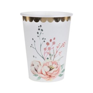 Papirkopper - Rosa blomster - 10-pakning Papirkopper - Rosa blomster - 10-pakning