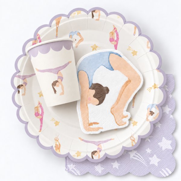 Papirtallerkener - Stjerner - 17 cm - Lavendelbl� - 8-pakning