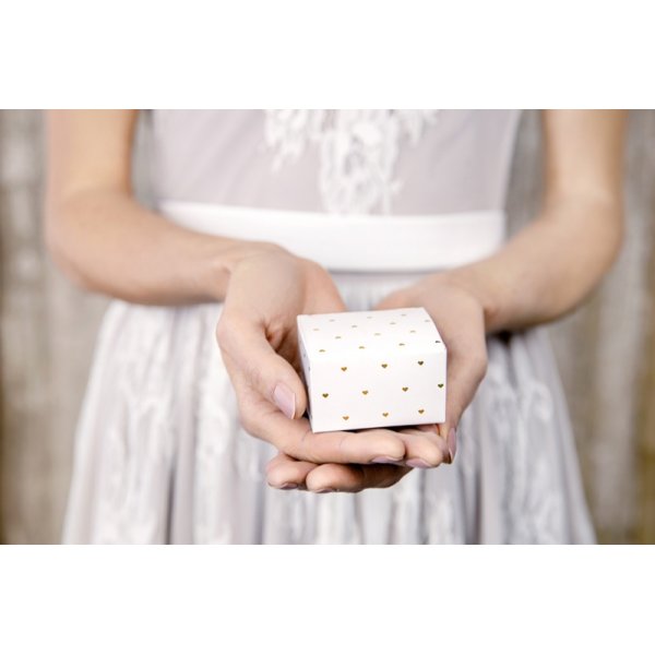 Gaveesker - Sm� hjerter - Gull - 10-pakning