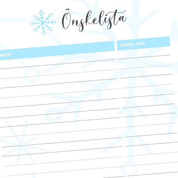 Ønskeliste - Frost Ønskeliste - Frost