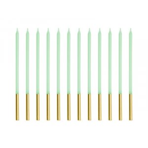 Lange kakelys - Salvie/Gull - 14 cm - 12 stk