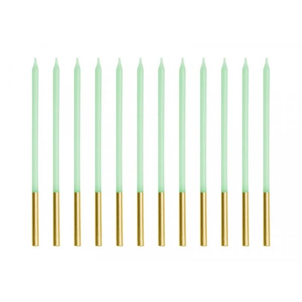 Lange kakelys - Salvie/Gull - 14 cm - 12 stk