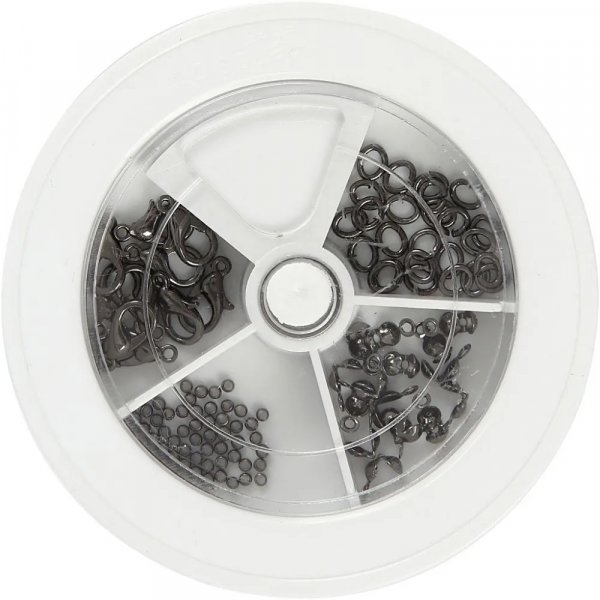 Startsett - Smykketrd - Mrkegr/Metallisk