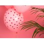 Ballonger - Lys rosa med rde hjerter - 6-pakning