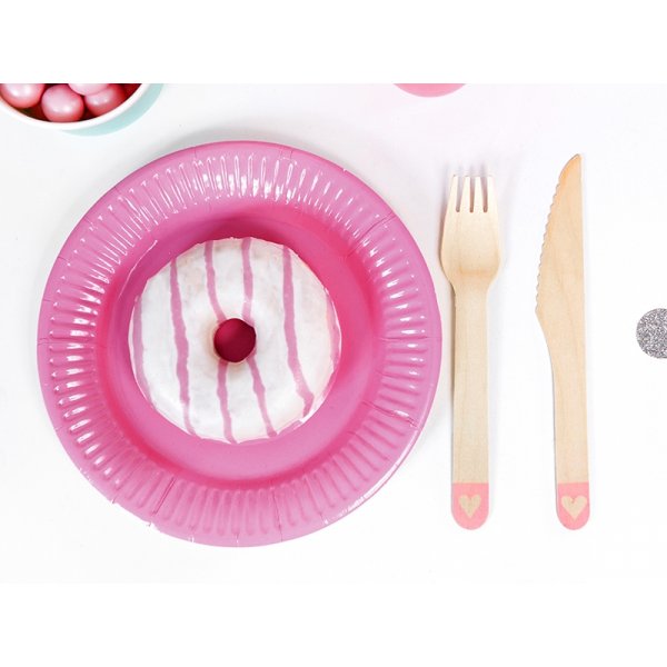 Trebestikk - Lys rosa - Hjerter