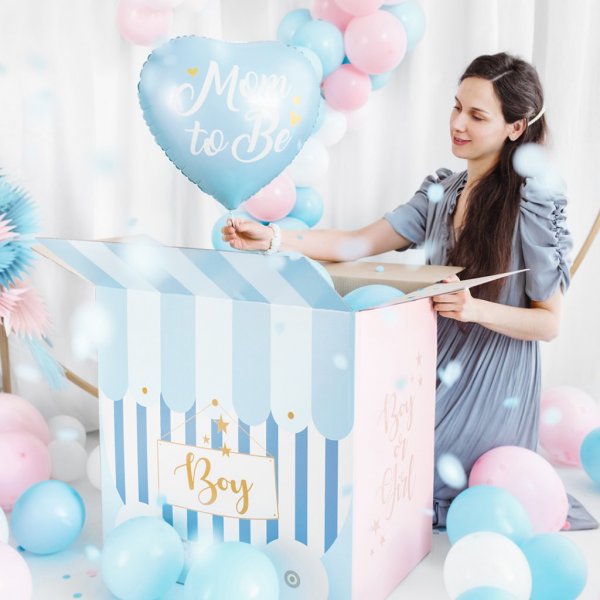 Folieballong - Blått hjerte - Vordende mamma Folieballong - Blått hjerte - Vordende mamma