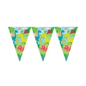 Flagggirlander - Dinosaurer - 20x30 cm flagg - 10 m Flagggirlander - Dinosaurer - 20x30 cm flagg - 10 m