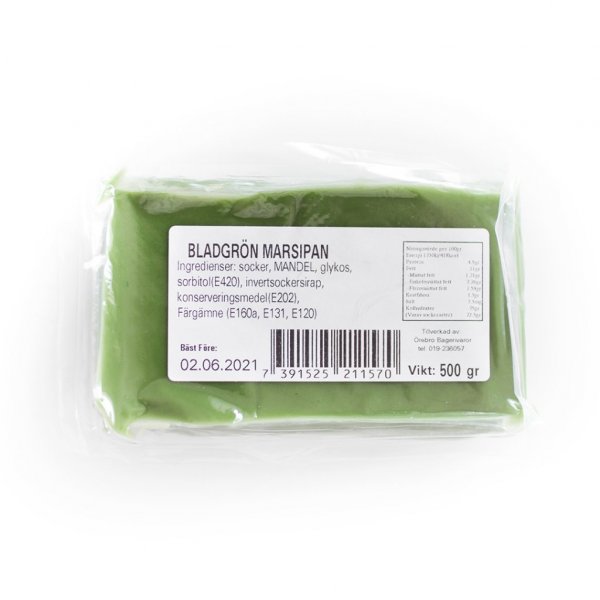 Marsipan - 500g - Bladgrnn
