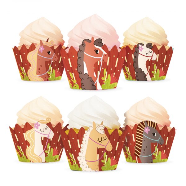 Muffinspapir - Hestefest - 6 stk Muffinspapir - Hestefest - 6 stk