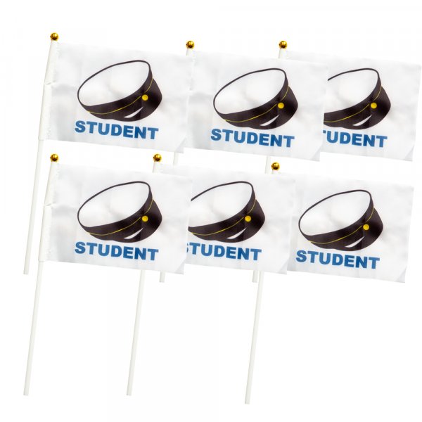 Håndflagg - Student - 6-pakning Håndflagg - Student - 6-pakning