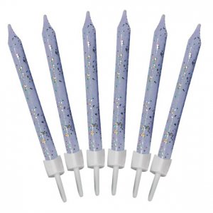 Kakelys - Lys lilla/glitter - 12-pakning Kakelys - Lys lilla/glitter - 12-pakning
