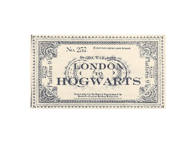 Servietter - Harry Potter - Togbillett til Galtvort - 33x40 cm - 20-pakning - Servietter til fester