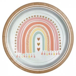 Papptallerkener - Boho Rainbow - 8-pakning Papptallerkener - Boho Rainbow - 8-pakning