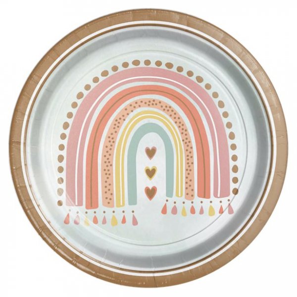 Papptallrikar - Boho Rainbow