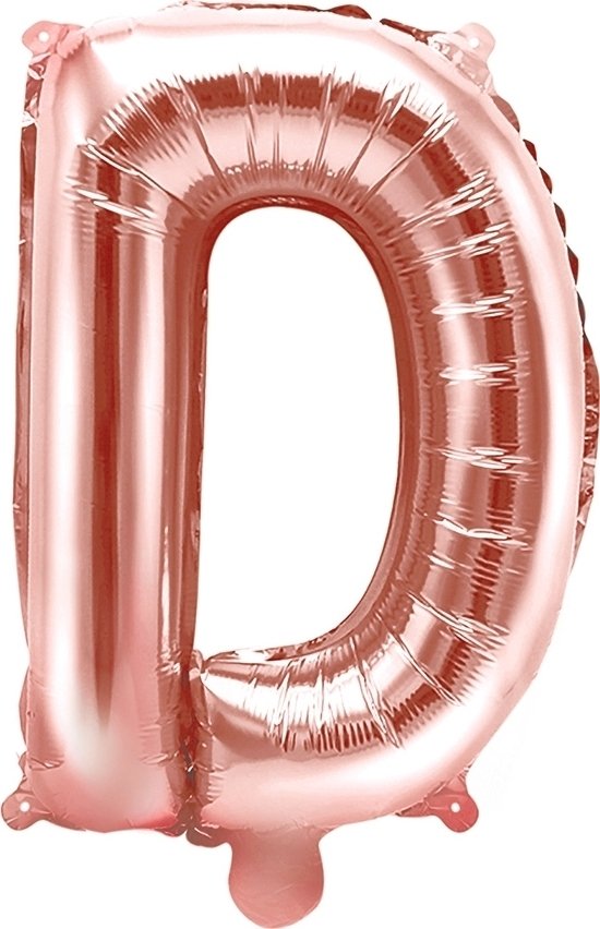Bokstavballonger – Roségull – 35 cm – Bokstav: D – Bokstavballonger, Ballonger