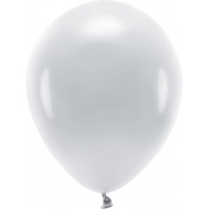 Ensfargede ballonger - Eco 30 cm - Lys gr - 10-pakning