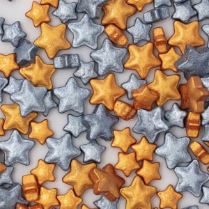 Strssel - Stjerner - Gull/Slv - PME - 25 g