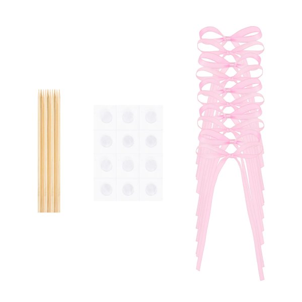 Kakepinner/Kaketopper - Sløyfer - Rosa - 10-pakning Kakepinner/Kaketopper - Sløyfer - Rosa - 10-pakning