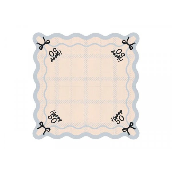 Servietter - Happy 50 - Svart/Hvit - 12-pakning