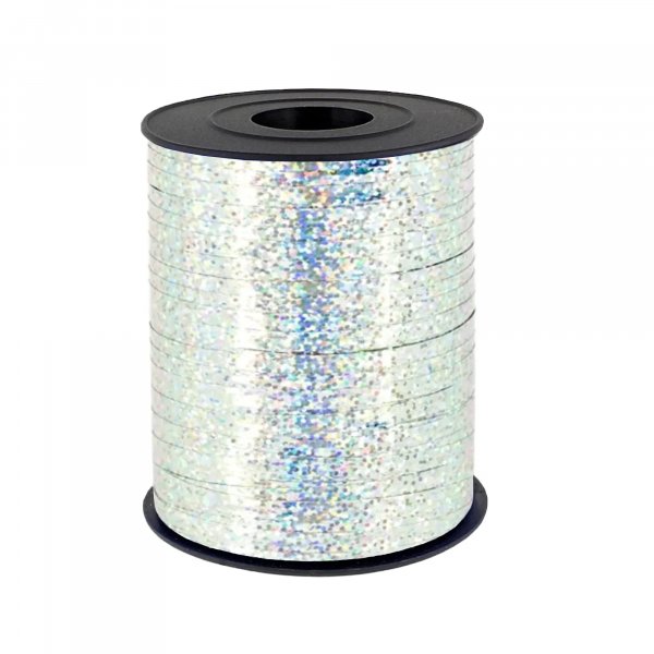 Pakkesnor/ballongsnor - Holografisk sølv - 225 m Pakkesnor/ballongsnor - Holografisk sølv - 225 m