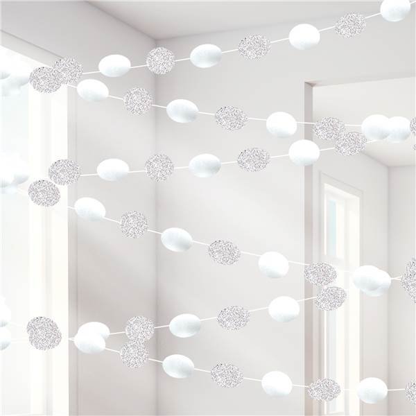 Sirkelgirlandere - Hvit/Glitter - 6 stk Sirkelgirlandere - Hvit/Glitter - 6 stk