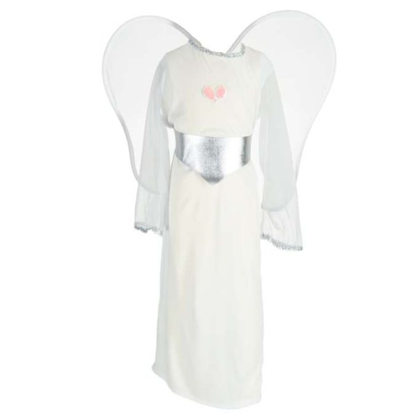 Englekostyme Barn M 110-120 cm Hvitt med S�lvdetaljer - Kostyme
