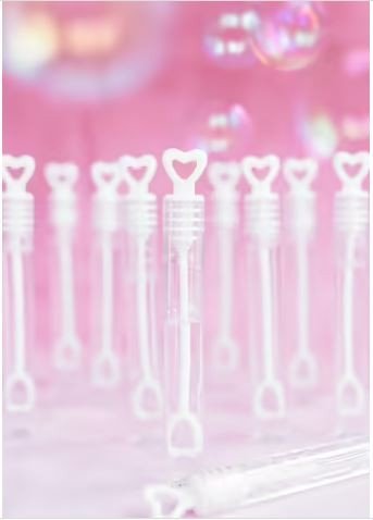 Bryllupsbobler - Hjerteformet - 6-pakning - Hvit