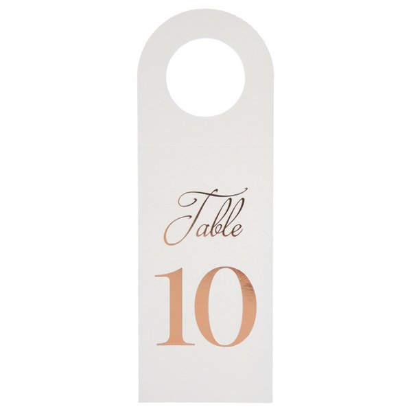 Bordnummerering - Flaskeoppheng - Hvit/Rosgull