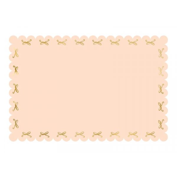 Duk - Papir - Rosa med gullrosetter - 180x120 cm