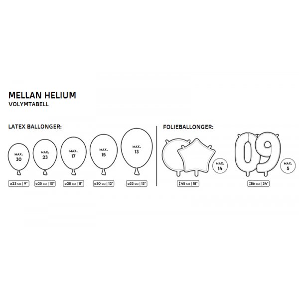 Helium - Medium - 20-30 ballonger Helium - Medium - 20-30 ballonger