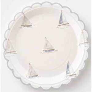 Papirtallerkener - Seiling - 23 cm - Lavendelbl� - 8-pakning
