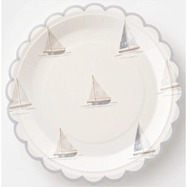 Papirtallerkener - Seiling - 23 cm - Lavendelblå - 8-pakning Papirtallerkener - Seiling - 23 cm - Lavendelblå - 8-pakning