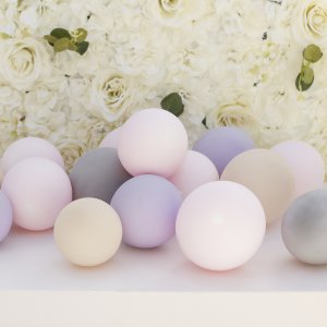 Ballongmiks - Lilla/rosa/gr�/beige - �12 cm - 40 stk