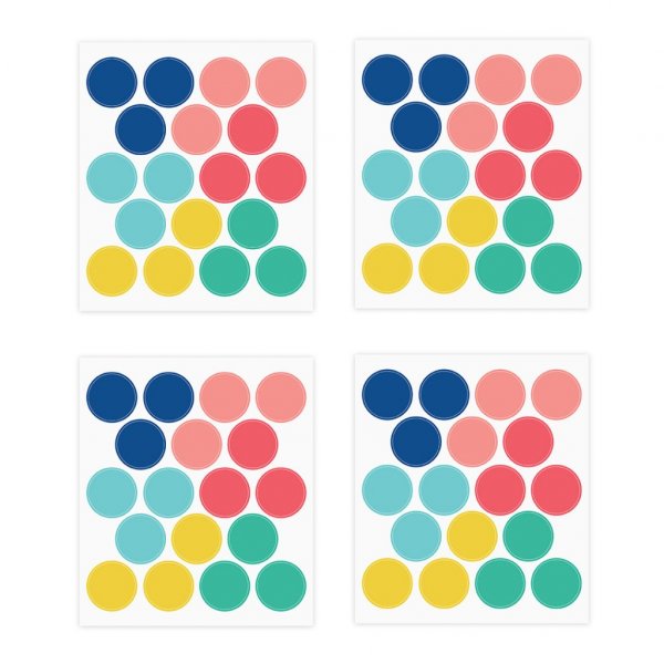 Veggklistremerker - Prikker - Blå/Gul/Rosa Veggklistremerker - Prikker - Blå/Gul/Rosa