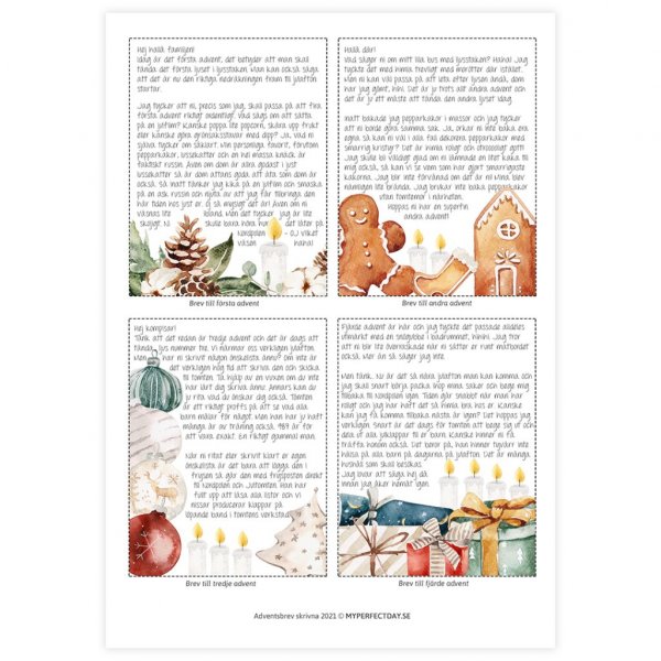 Ferdige julebokstaver - Advent