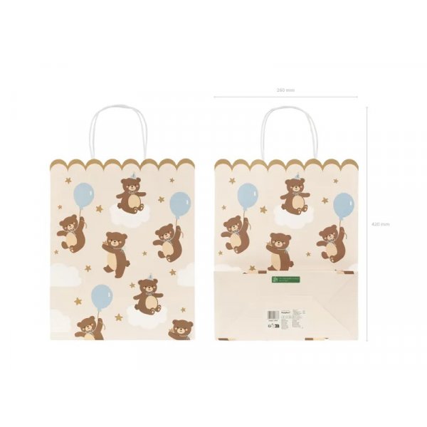 Gavepose - Teddybjørn med ballong Gavepose - Teddybjørn med ballong