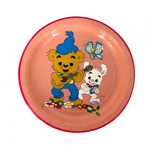Tallerkener 23cm - 8 stk - Grønn/Rosa - Bamse Kalas Tallerkener 23cm - 8 stk - Grønn/Rosa - Bamse Kalas