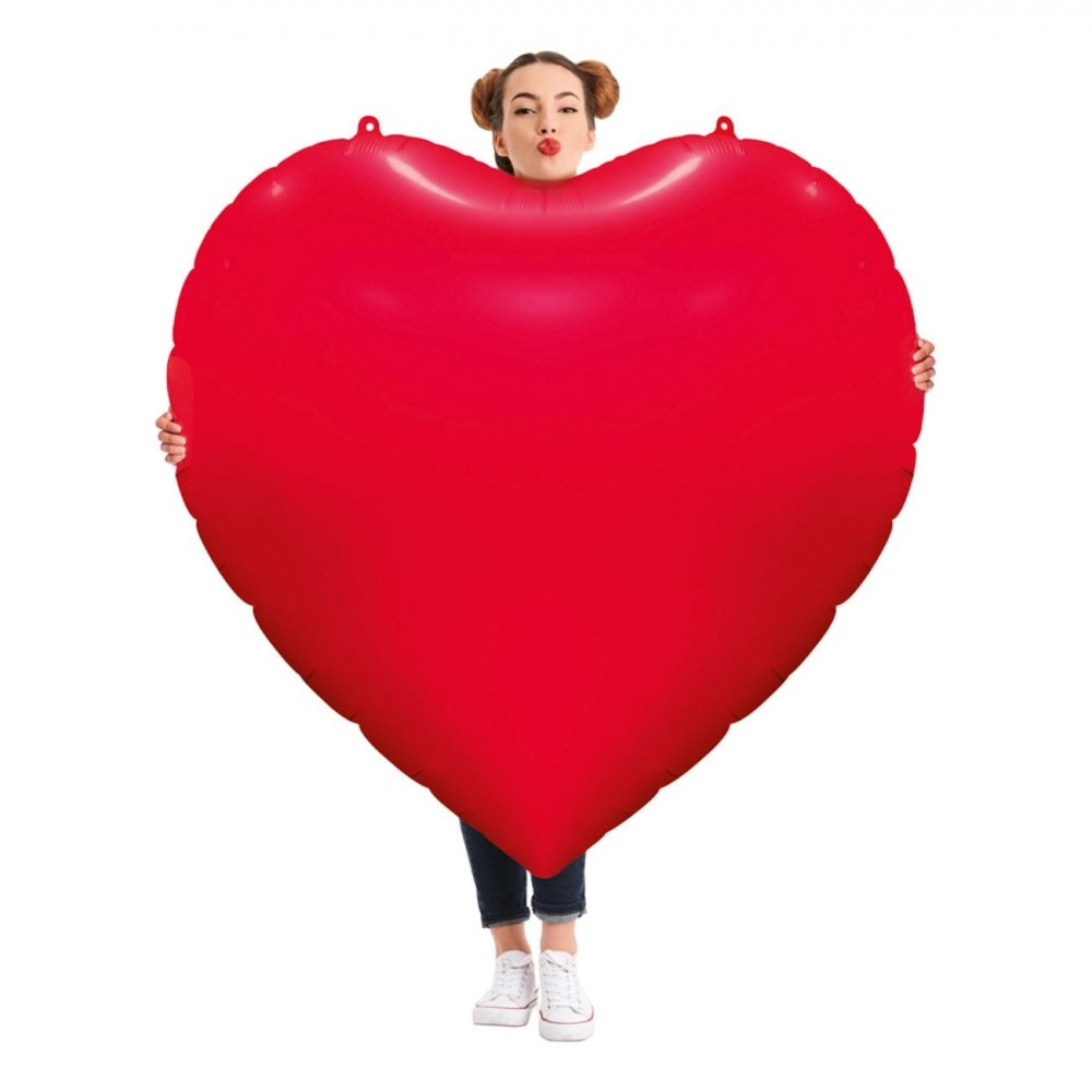 Folieballong – Hjerteformet XXL – Rød – Hjerter, Folieballonger, Ballonger