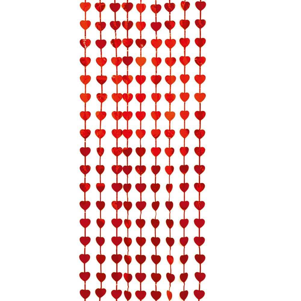Gardiner – Hjerter – Rød – 100×200 cm – Gardiner, Hengende dekorasjoner