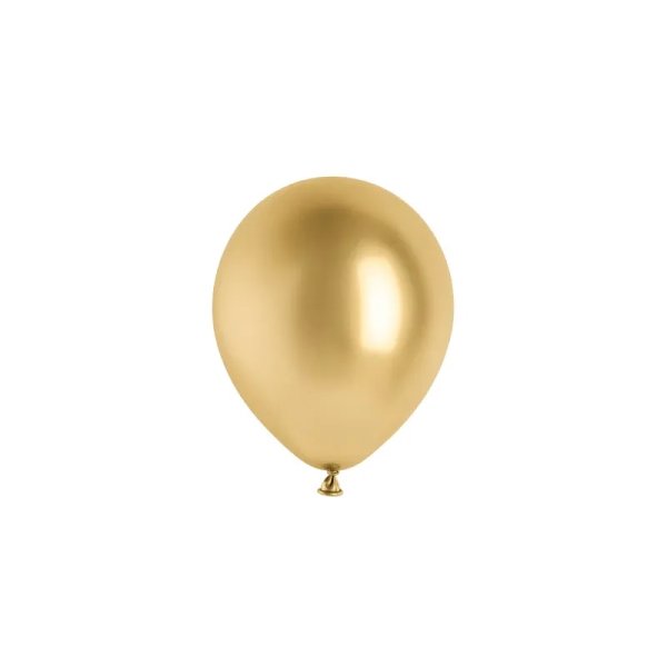 Ballong - Glanset - Gull - 12 cm - 50-pakning Ballong - Glanset - Gull - 12 cm - 50-pakning
