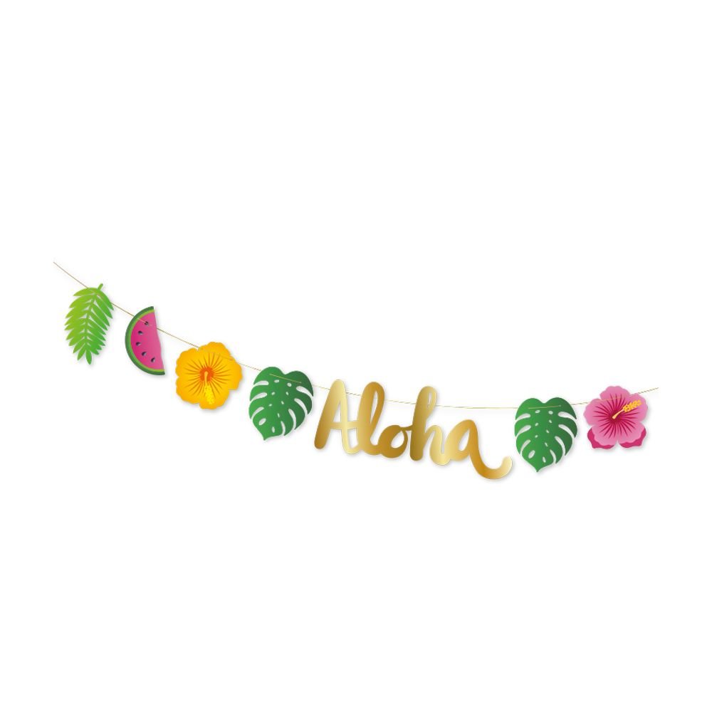Bokstavgirlander - Aloha - 2 m - Vimpler, Hengende dekorasjoner