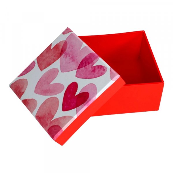 Gaveeske - Valentinsdag - Rosa/rød - 10x10 cm Gaveeske - Valentinsdag - Rosa/rød - 10x10 cm
