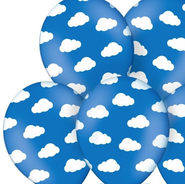 Ballonger - Blå med skyer - 6-pakning Ballonger - Blå med skyer - 6-pakning