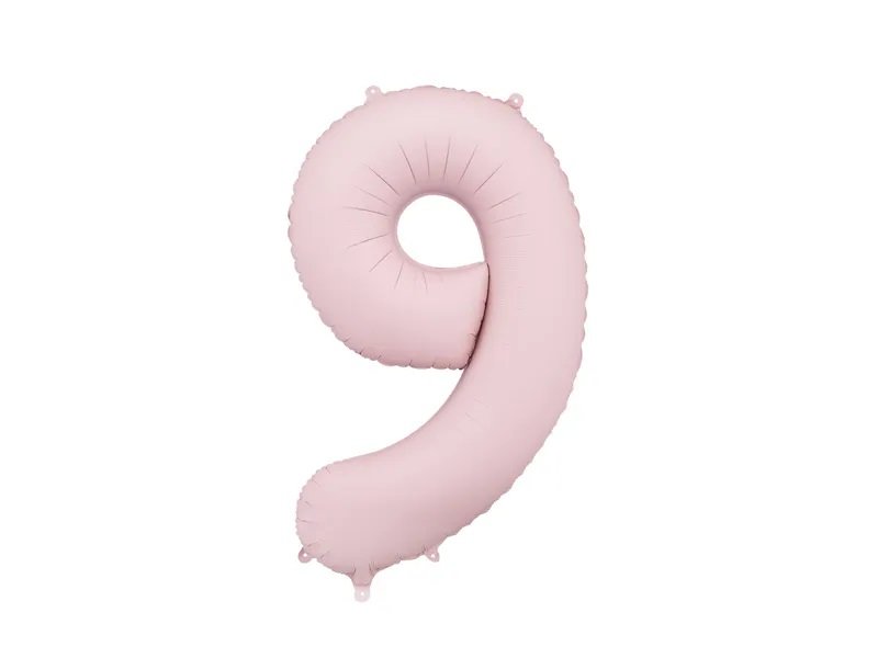 Tallballong - Lys rosa pastellfarget - 86 cm - Tall: 9 - Tallballonger, Ballonger