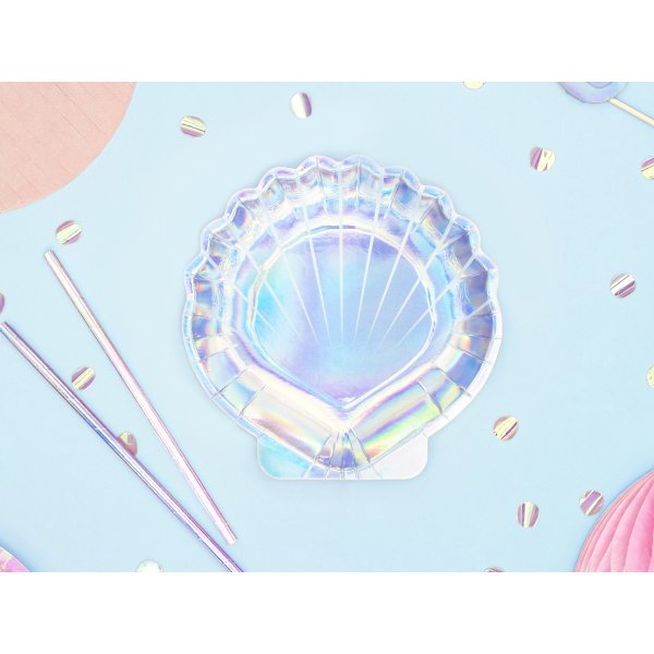 Papirtallerkener - Skjell - Havfruefest - 6-pakning