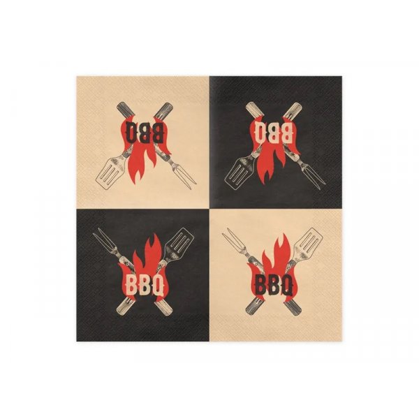 Servietter - BBQ - 33x33 cm - 20-pakning Servietter - BBQ - 33x33 cm - 20-pakning