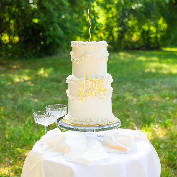 Kaketopper / Speiltopper - Gratulerer med dagen - Gull - Akryl Kaketopper / Speiltopper - Gratulerer med dagen - Gull - Akryl