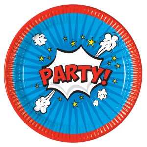Papptallerkener - Boom Party - 23 cm - 8-pakning Papptallerkener - Boom Party - 23 cm - 8-pakning