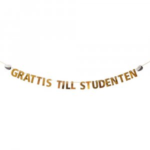 Garland - Gratulerer til den uteksaminerte - Gull/Studentluer